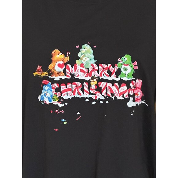 BP Retro Graphic Short Sleeve Sleep Shirt Black Graphic Merry Care Bears L NWT - Picture 5 of 12